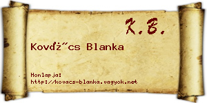 Kovács Blanka névjegykártya