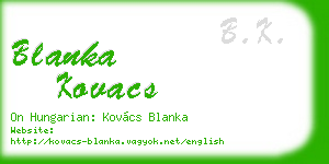 blanka kovacs business card