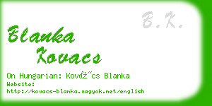 blanka kovacs business card